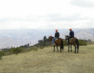 Pferd Blick auf Cuzco Peru